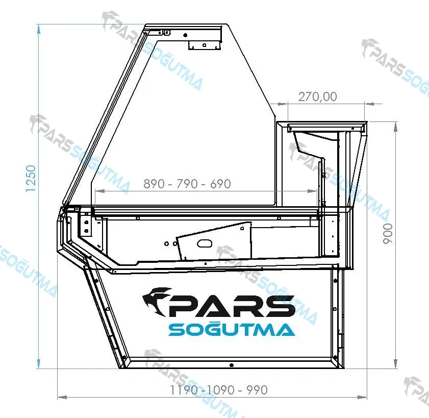 NEW MOON - Düz Camlı Reyon Dolabı ürün görseli 6 - Pars Soğutma